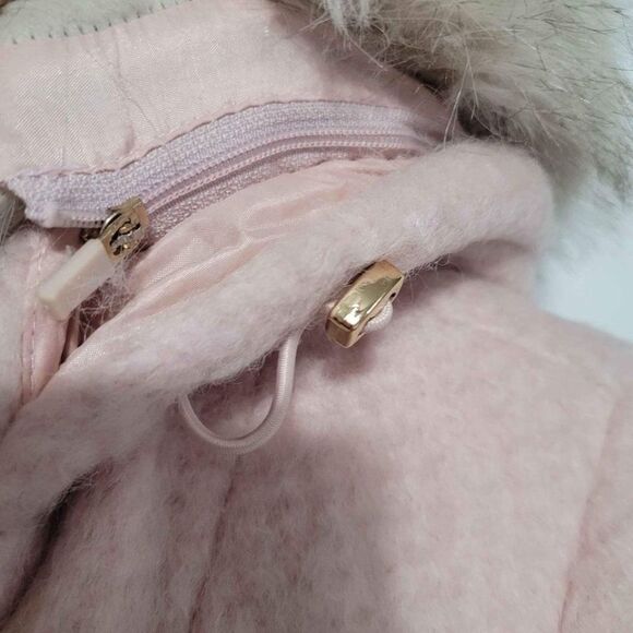 Calvin Klein Faux-Fur-Trimmed Asymmetrical Walker Coat-Size Large - Picture 7 of 10